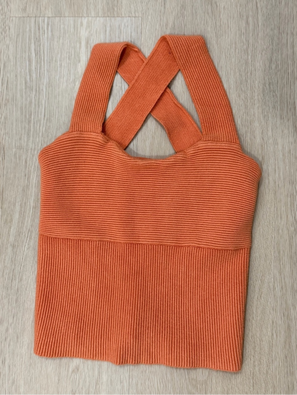 Abercrombie & Fitch Rust Orange Cross-Back Ribbed Tank